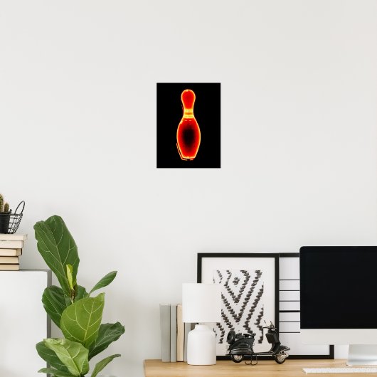  Neon Bowling Pin Poster (Thuiskantoor)