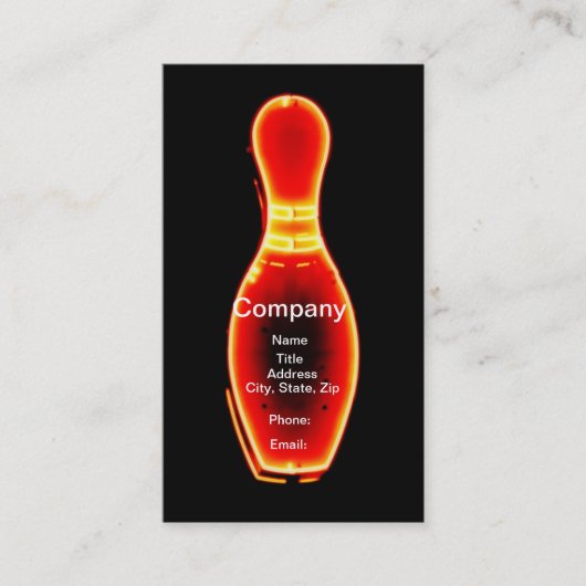  Neon Bowling Pin Visitekaartje (Voorkant)