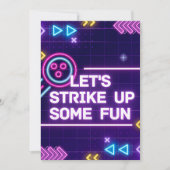Neon Bowling Strike Up Sommige Leuke Verjaardag Kaart (Voorkant)