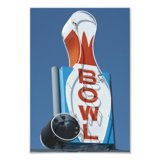 Neon Bowling-teken Foto Afdruk (Voorkant)