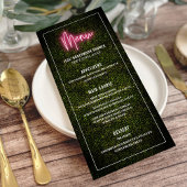 Neon Boxwood Greenery Party Douche Trouwmenu Menu