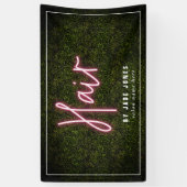 Neon Boxwood Hair Salon Cosmetoloog Spandoek (Verticaal)
