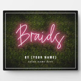 Neon Boxwood Hair Salon Professional Braids Plaque Fotoplaat