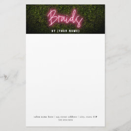 Neon Boxwood Hair Salon Professionele vlechten Briefpapier