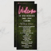 Neon Boxwood huwelijksprogramma Programmakaart (Voorkant / Achterkant)