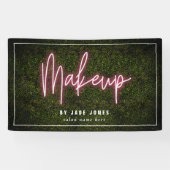 Neon Boxwood Make-up Artiest Cosmetoloog Spandoek (Horizontaal)