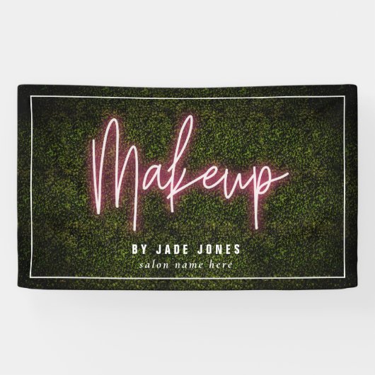 Neon Boxwood Make-up Artiest Cosmetoloog Spandoek (Horizontaal)