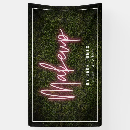 Neon Boxwood Make-up Artiest Cosmetoloog Spandoek (Verticaal)