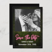 Neon Boxwood Wedding Foto Save The Date (Voorkant / Achterkant)