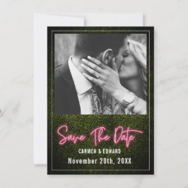 Neon Boxwood Wedding Foto Save The Date