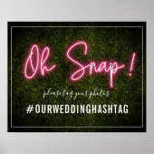 Neon Boxwood Wedding Hashtag Poster (Voorkant)