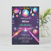 Neon Boy Kids Team Event Bowling 30ste verjaardag Kaart (Staand voorkant)