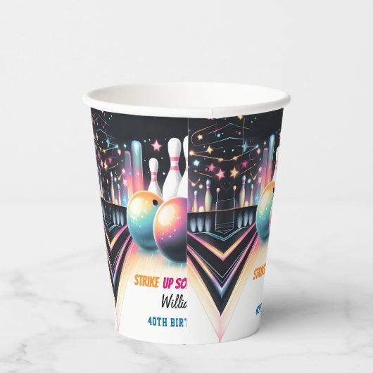 Neon Boy Kinder Team Event Bowling 21ste verjaarda Papieren Bekers (Rechts)
