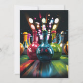 Neon Boy Kinder Team Event Bowling 40e verjaardag Kaart (Achterkant)