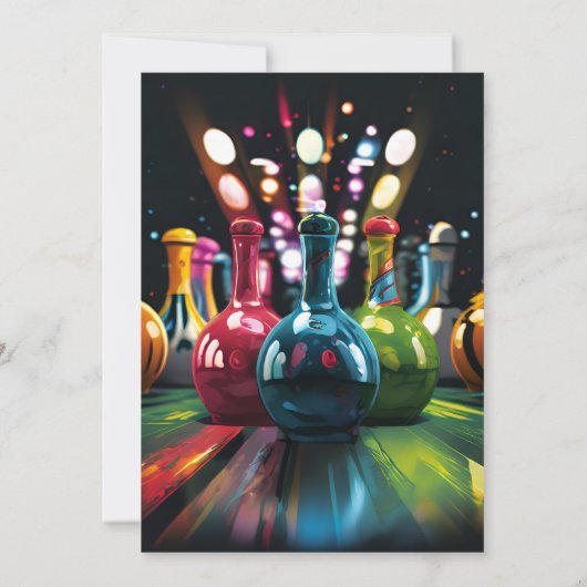 Neon Boy Kinder Team Event Bowling 40e verjaardag Kaart (Achterkant)