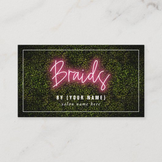 Neon Braids Visitekaartje (Voorkant)