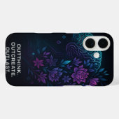 Neon Brain Bloom iPhone 16 Hoesje – Outthink. Outc (Achterkant (horizontaal))