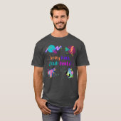 Neon breng luide prints terug t-shirt (Voorkant volledig)