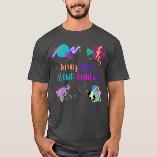 Neon breng luide prints terug t-shirt (Voorkant)