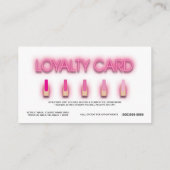 Neon & Brick Background Nail Artist Visitekaartje (Achterkant)