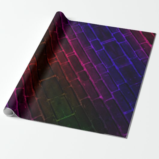 Neon Brick Gift Wrap Cadeaupapier (Uitgerold)