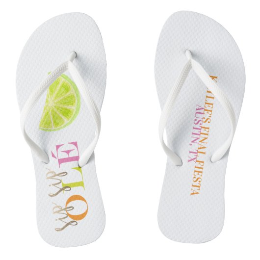 Neon Bridal Final Fiesta Sip Ole Bachelorette Teenslippers (Voetbed)