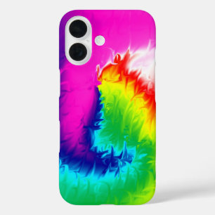 Neon Bright Abstract Swirl iPhone 16 Hoesje