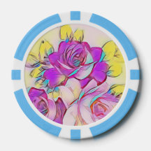 Neon Bright Hot Roze Geel abstract Roos