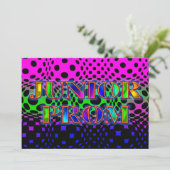 NEON BRIGHT LIGHTS JUNIOR PROM IVITATION KAART (Staand voorkant)
