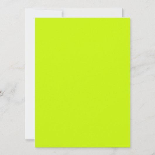 Neon Bright Lime Green Wedding Colorful Kaart (Achterkant)