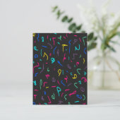 Neon Bright Marks op Black Briefkaart (Staand voorkant)