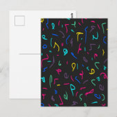 Neon Bright Marks op Black Briefkaart (Voorkant / Achterkant)