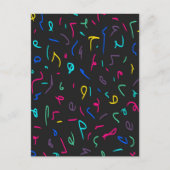 Neon Bright Marks op Black Briefkaart (Voorkant)
