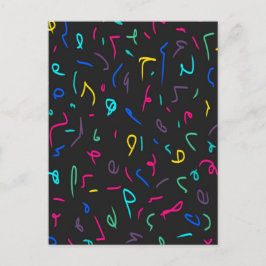 Neon Bright Marks op Black Briefkaart