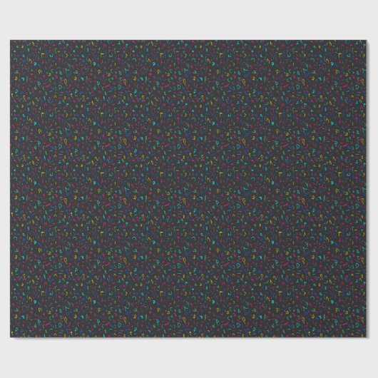 Neon Bright Marks op Black Cadeaupapier (Vlak)