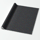 Neon Bright Marks op Black Cadeaupapier (Uitgerold)
