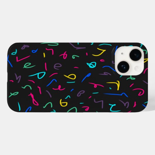 Neon Bright Marks op Black Case-Mate iPhone Case (Achterkant (horizontaal))