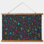 Neon Bright Marks op Black Hangend Wandkleed (Voorkant)