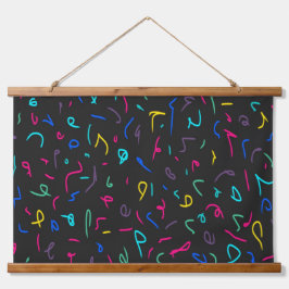 Neon Bright Marks op Black Hangend Wandkleed