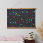 Neon Bright Marks op Black Hangend Wandkleed (Slaapkamer)