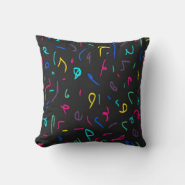 Neon Bright Marks op Black Kussen