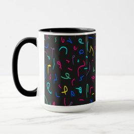 Neon Bright Marks op Black Mok
