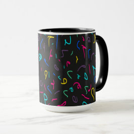 Neon Bright Marks op Black Mok