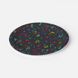 Neon Bright Marks op Black Papieren Bordje