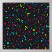 Neon Bright Marks op Black Poster (Voorkant)