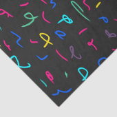 Neon Bright Marks op Black Tissuepapier (Detail)