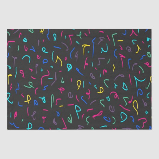 Neon Bright Marks op Black Tissuepapier (Voorkant)