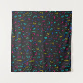 Neon Bright Marks op Black Wandkleed (Voorkant (horizontaal))