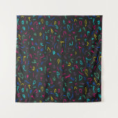 Neon Bright Marks op Black Wandkleed (Voorkant)