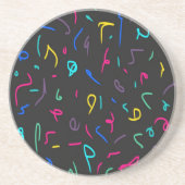 Neon Bright Marks op Black Zandsteen Onderzetter (Voorkant)